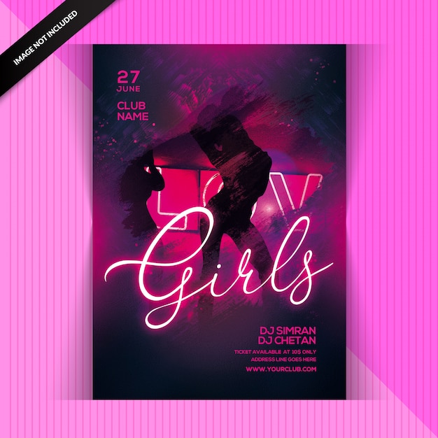 PSD sexy girl party flyer