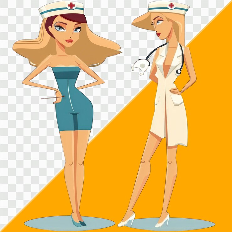 PSD sexy nurse cartoon