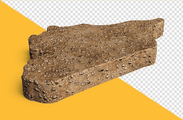 Sezione trasversale della geologia del suolo della mappa della Siria con l'illustrazione 3d della struttura del suolo della roccia