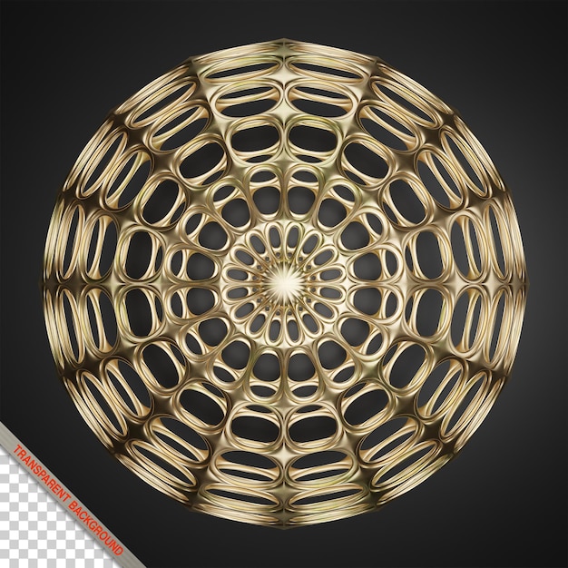 Sfera 3D astratta in metallo dorato