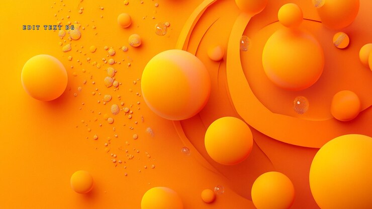 PSD sfera arancione astratta e vortici sullo sfondo