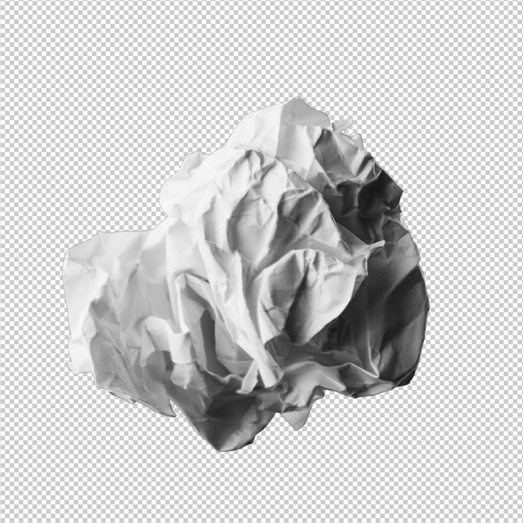 PSD sfera di carta su sfondo bianco