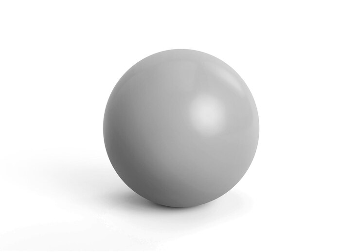 PSD sfera grigia con sfondo trasparente in ombra