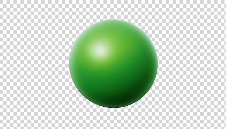 PSD sfera verde su uno sfondo trasparente