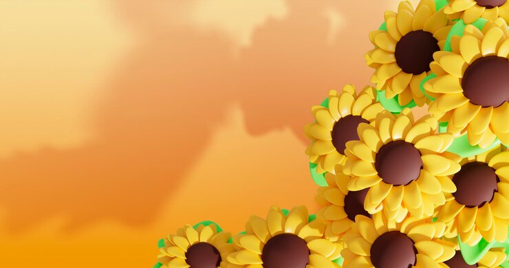 PSD sfondi di girasoli