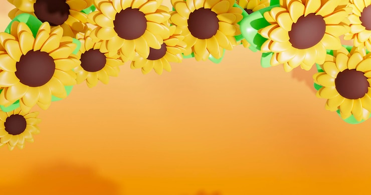 PSD sfondi di girasoli