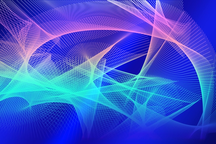 PSD sfondio astratto con linee blu e rosa intrecciate che creano uno sfondo colorato