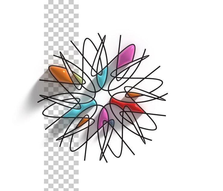 PSD sfondio astratto illustrazione digitale 3d poster transparente psd design