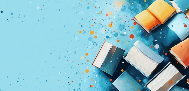 PSD sfondio blu chiaro con libri e punti di dati semplice illustrazione vettoriale