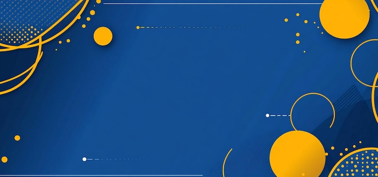 PSD sfondio blu con forme geometriche e accenti gialli per presentazioni o motion graphics