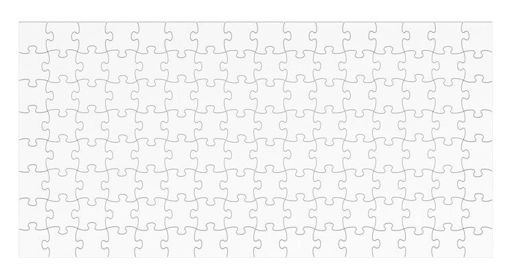 PSD sfondio di puzzle bianchi griglia di puzzle modello vuoto rendering 3d isolato su sfondo trasparente