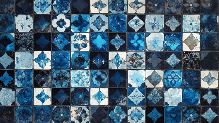 PSD sfondio di tessitura di piastrelle di mosaico blu