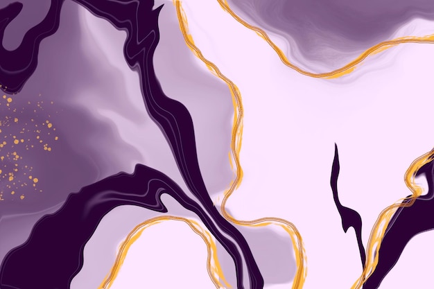 Sfondio in marmo viola con accenti dorati Elegante modello di marmo viola dorato Acquerello