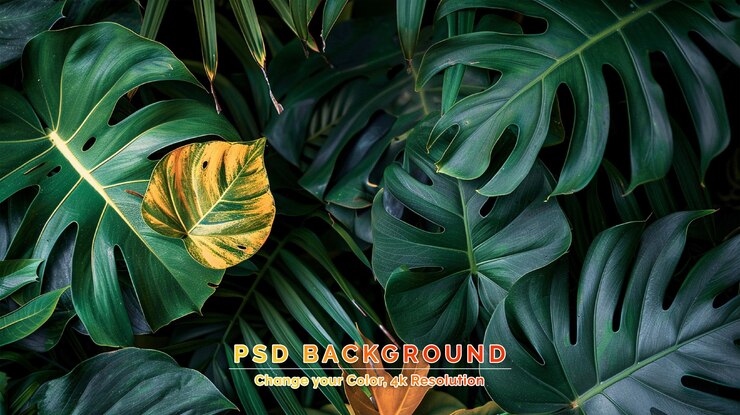 PSD sfondio vettoriale tropicale a piastrelle con fogliame tropicale lussureggiante in design di materiale saturo