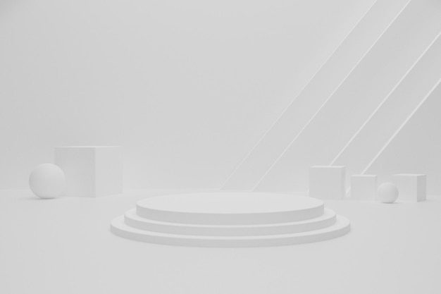 sfondo bianco vuoto 3d rendering podio
