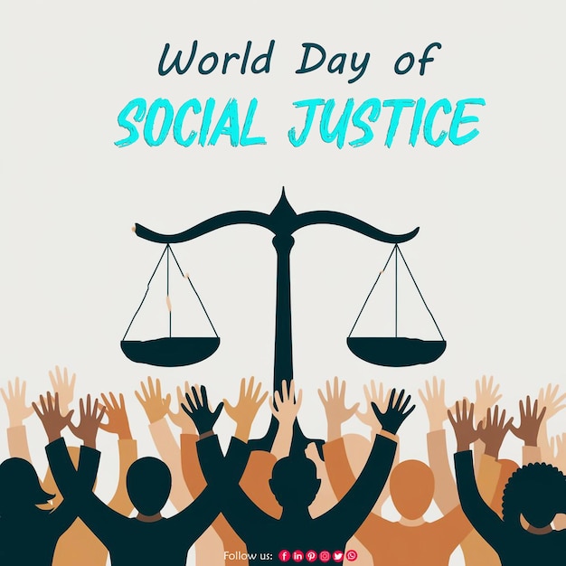 Sfondo della Giornata Mondiale della Giustizia Sociale per la progettazione di manifesti o banner per i social media