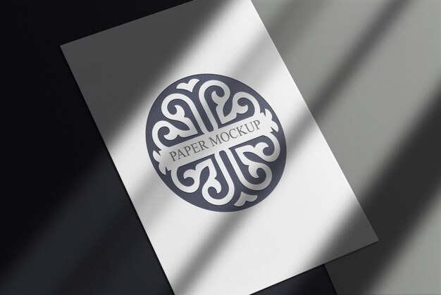 sfondo di carta bianca mockup logo nero di lusso