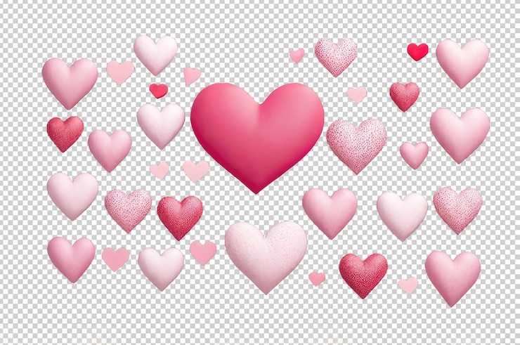 PSD sfondo di cuore rosa per il giorno di san valentino post su sfondo trasparente