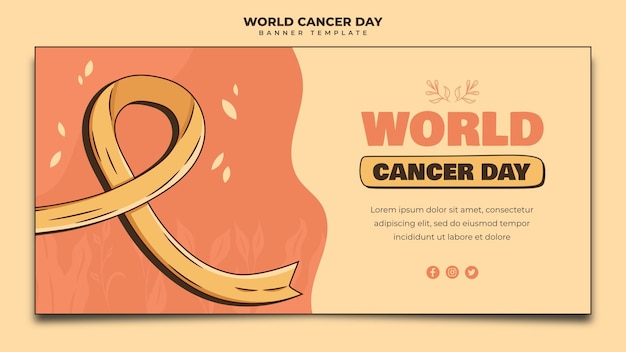 Sfondo di giorno di cancro piatto del mondo