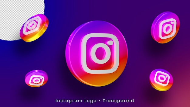 Sfondo di instagram logo 3D di Instagram