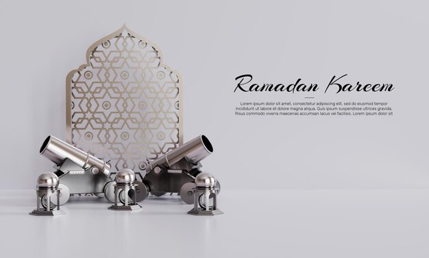 Sfondo di saluto islamico Ramadan Kareem 3D