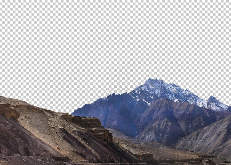 PSD sfondo di trasparenza isolato montagna.