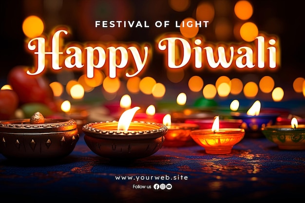 Sfondo felice diwali e banner diwali