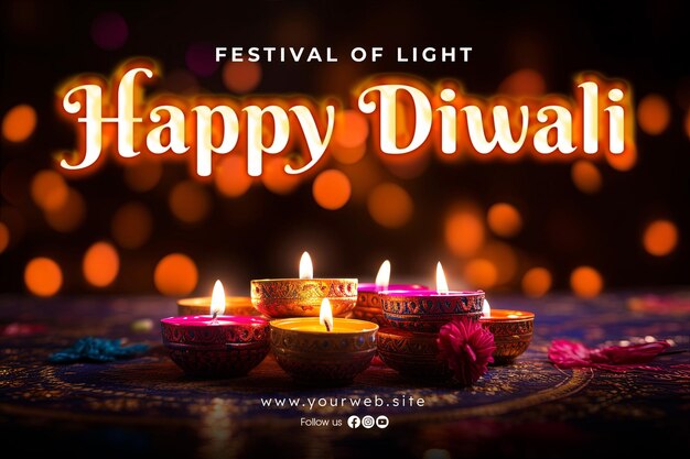 Sfondo felice diwali e banner diwali