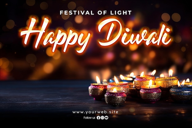 Sfondo felice diwali e banner diwali