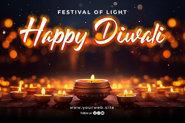 Sfondo felice diwali e banner diwali