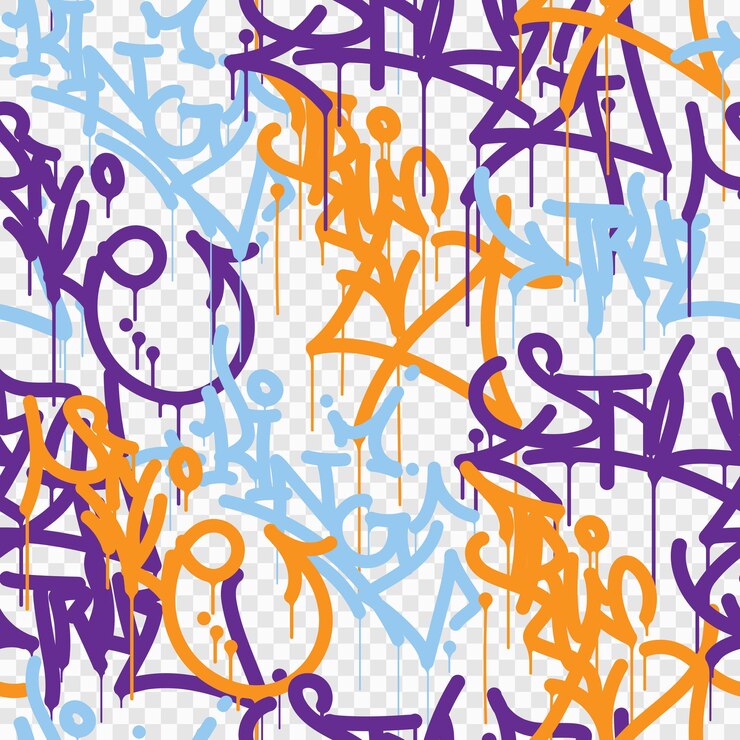PSD sfondo graffiti con lettere scritte tag pattern senza soluzione di continuità