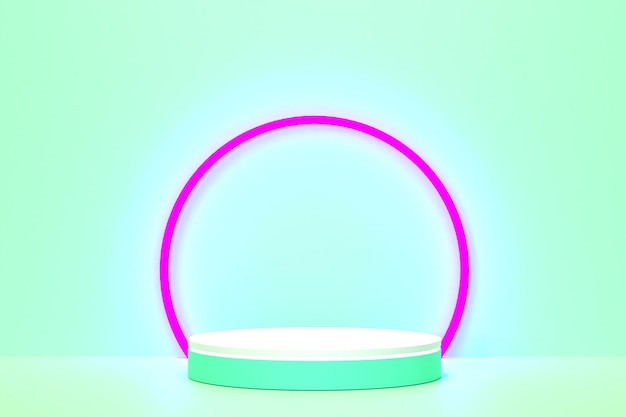Sfondo podio 3D astratto di colore neon con colore modificabile per il posizionamento del prodotto