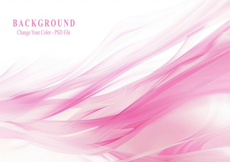 PSD sfondo rosa con un nastro rosa nell'angolo inferiore destro un gradiente rosa onde di colore rosa