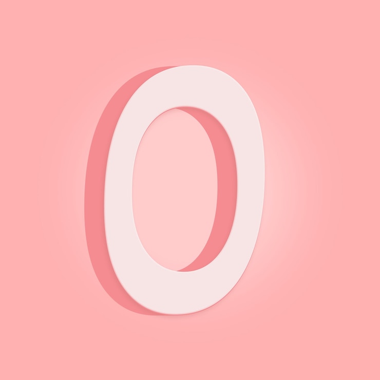 PSD sfondo rosa con un numero 3d bianco 0