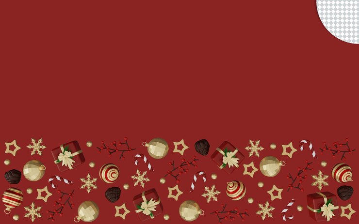 PSD sfondo rosso di natale 3d