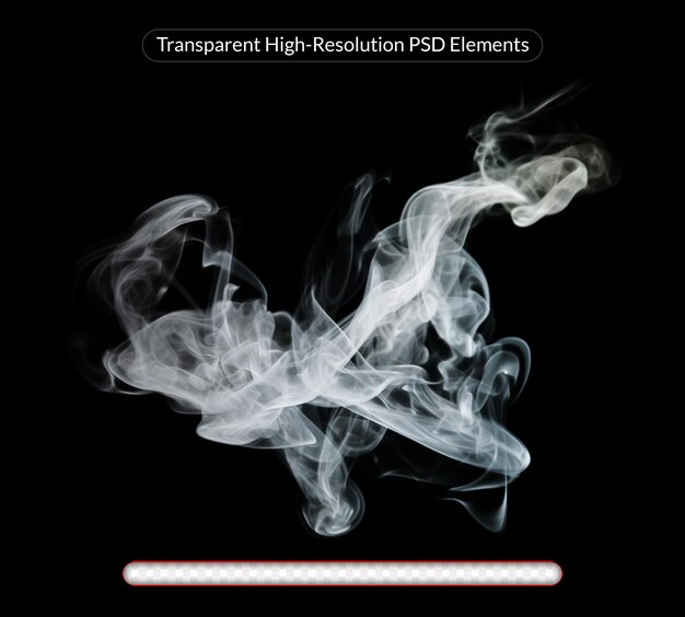 Sfondo trasparente isolato di fumo bianco