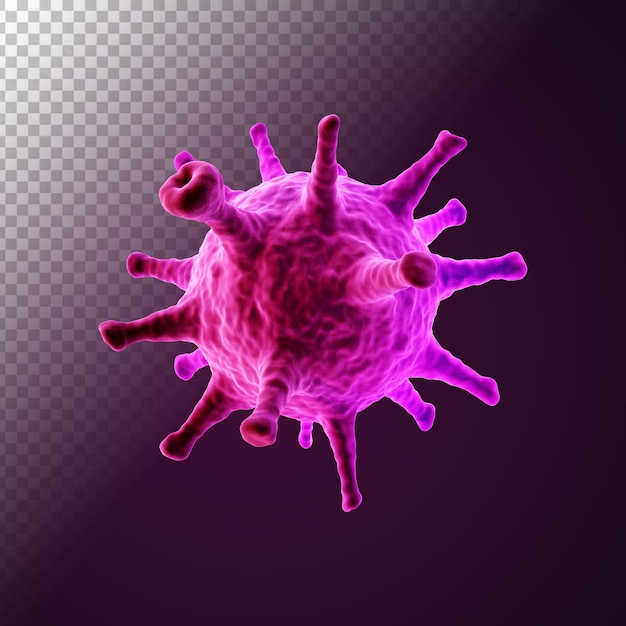 Sfondo trasparente virus realistico 3d