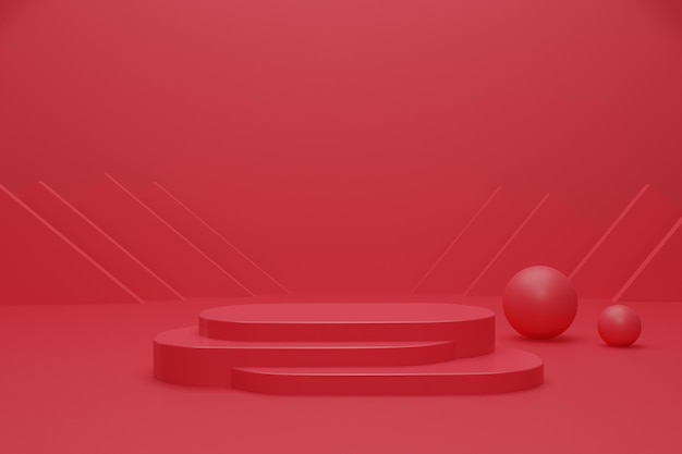 sfondo vuoto 3d podio rosso