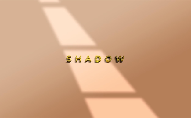 Shadow overlay mockup-vorlage mit text gold