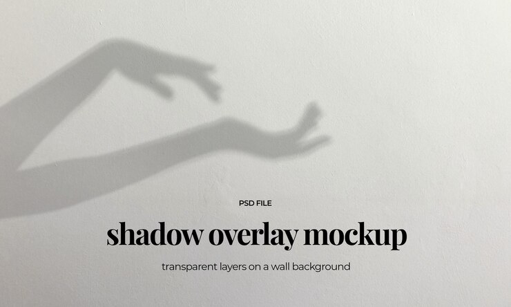 Shadow Overlay Transparent Mockup with Hand Shadows on a Wall