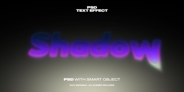 Shadow text effect with blur and gradient map