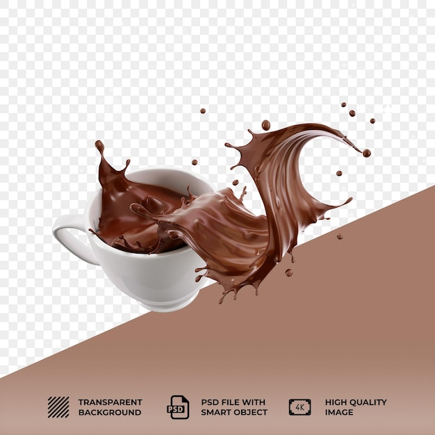 Shake de chocolate PSD em fundo transparente