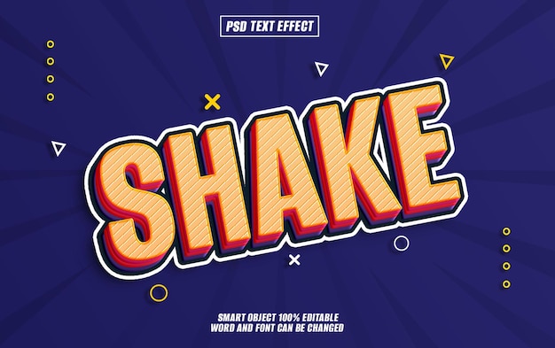 shake text effect font editable typography 3d text