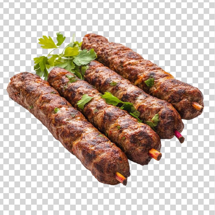 PSD shami kebabs aislados en un fondo transparente