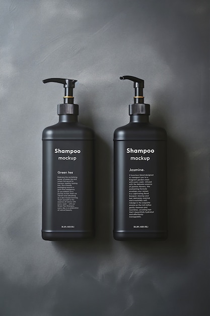 PSD shampoo colocado no modelo da parede