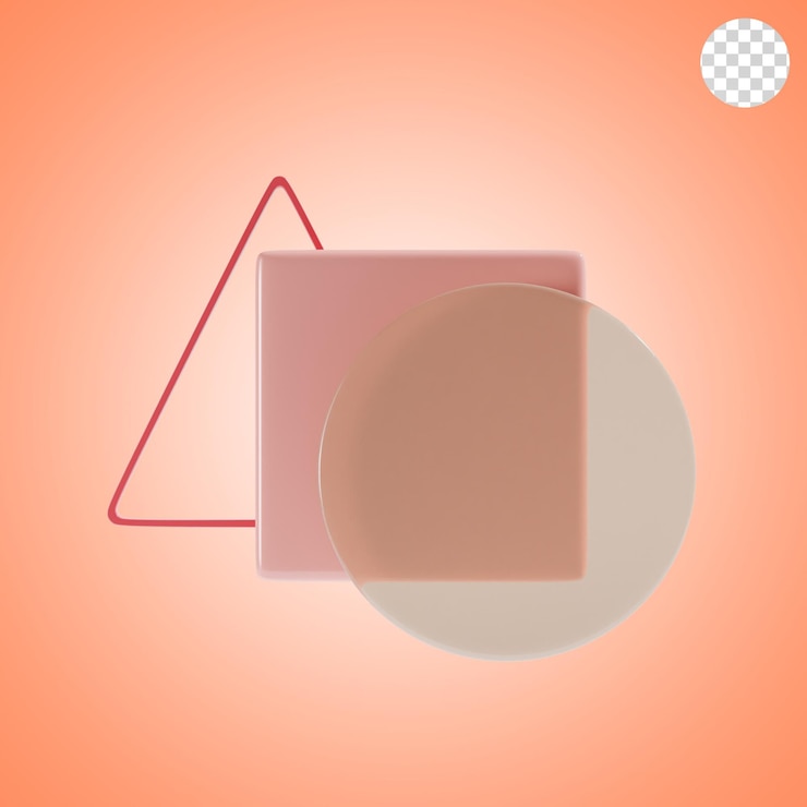 PSD shape tool 3d icon illustration
