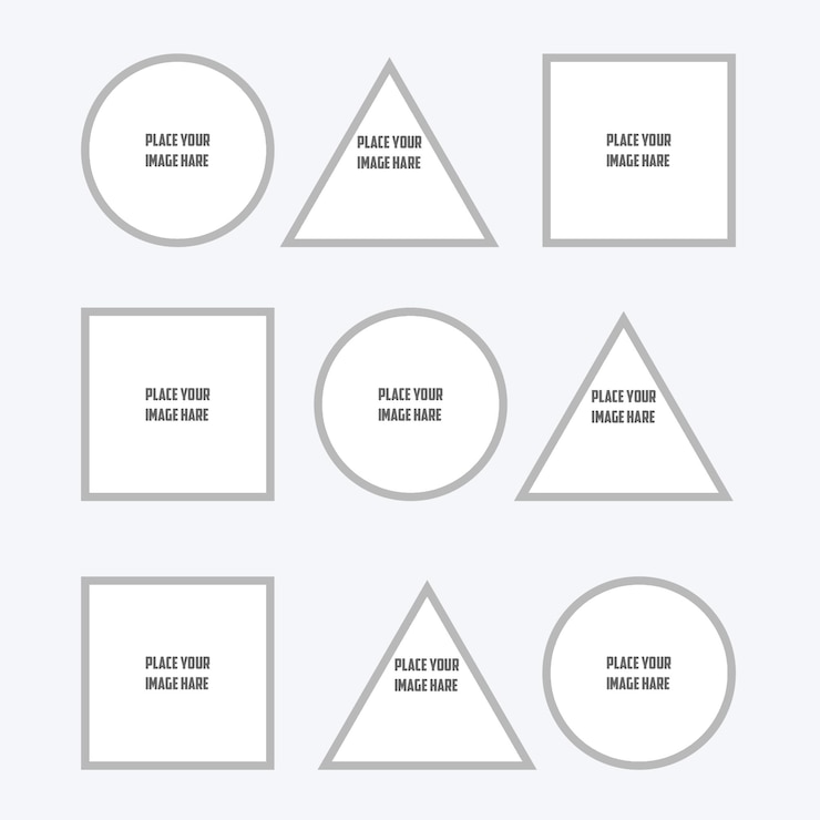 PSD shapes with image placeholders