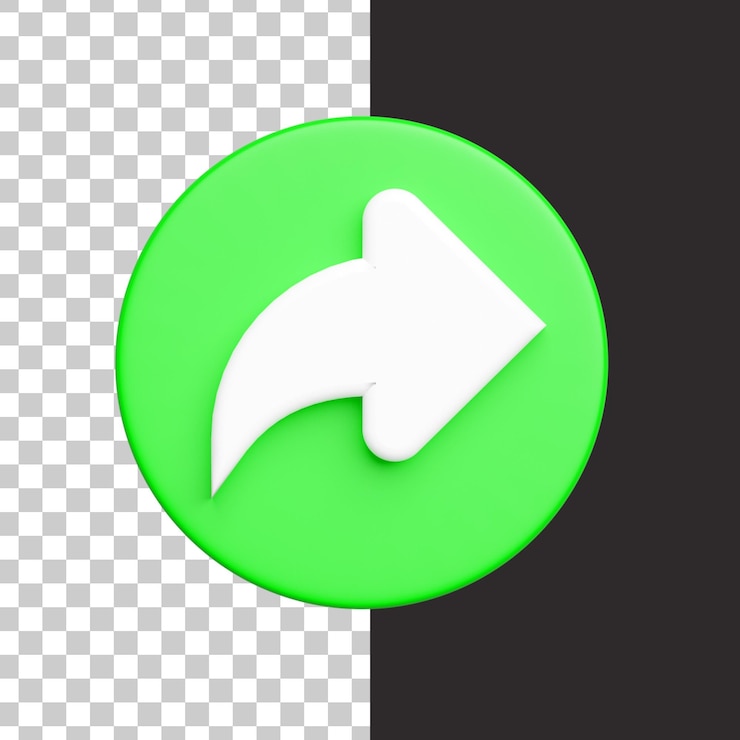 PSD share arrow in minimalist 3d render