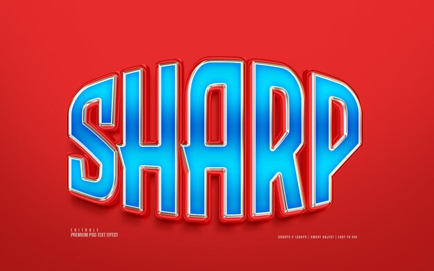 Sharp editable premium psd text effect