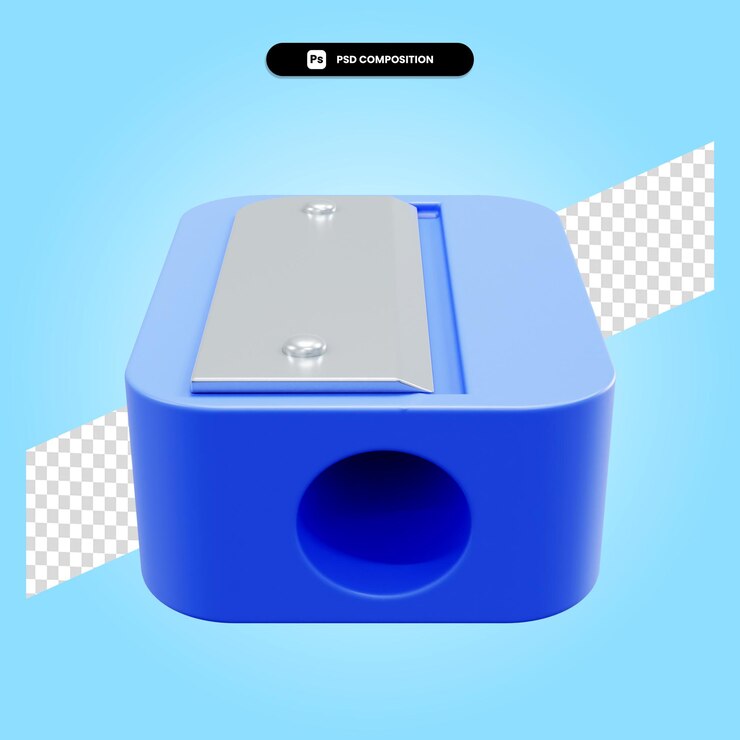 PSD sharpener 3d render illustration isolated